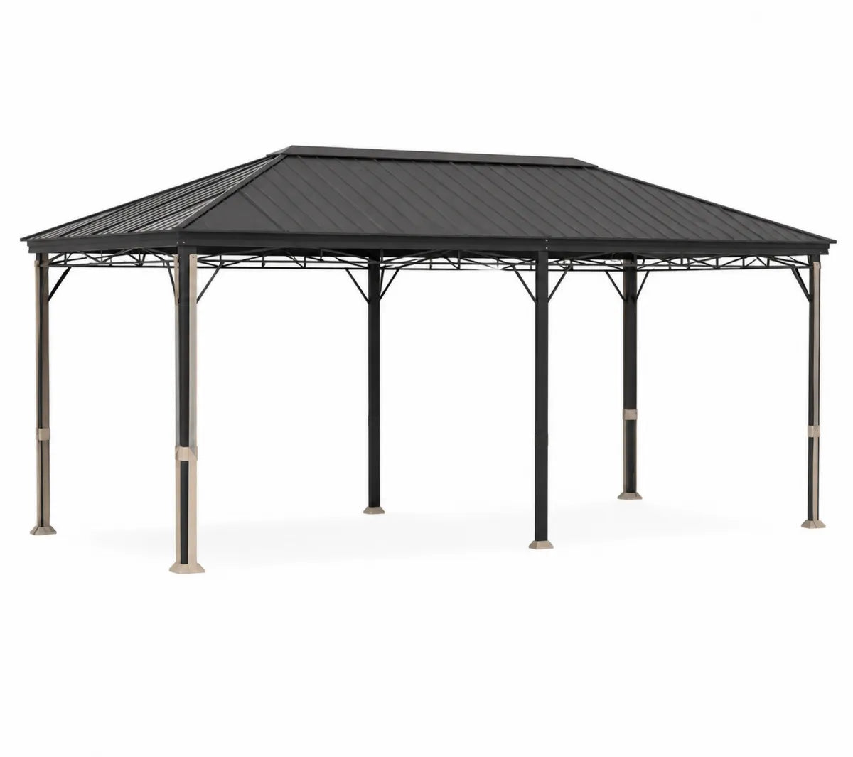 Altana ogrodowa z metalu 400x300x270 cm czarny, dach z poliwęglanu