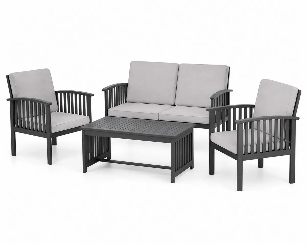 Zestaw mebli ogrodowych aluminium szary