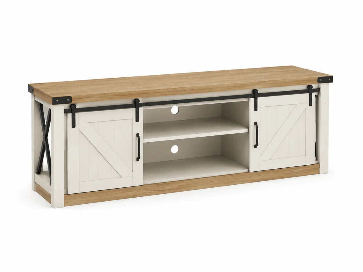 Szafka RTV drewniana z drzwiami przesuwnymi 150x40x50 cm