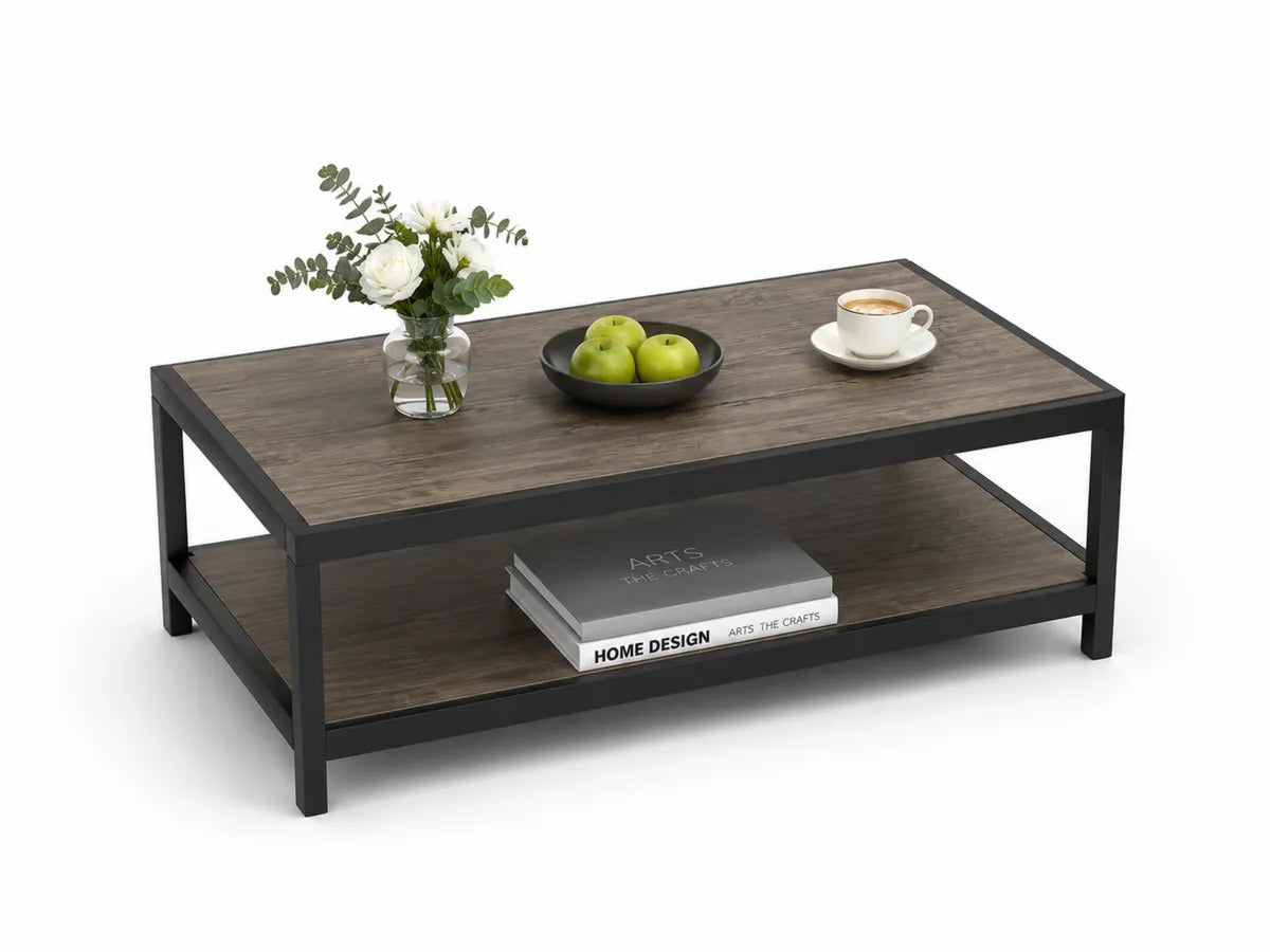Stolik kawowy MDF i metal 100x50x40 cm