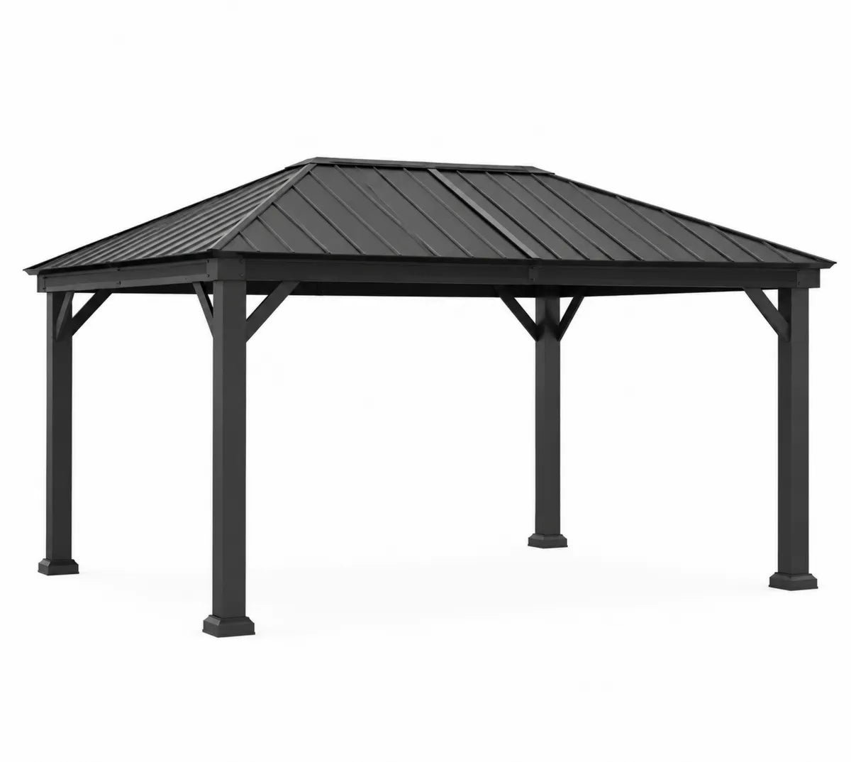 Altana ogrodowa stalowa czarna 300 cm x 400 cm
