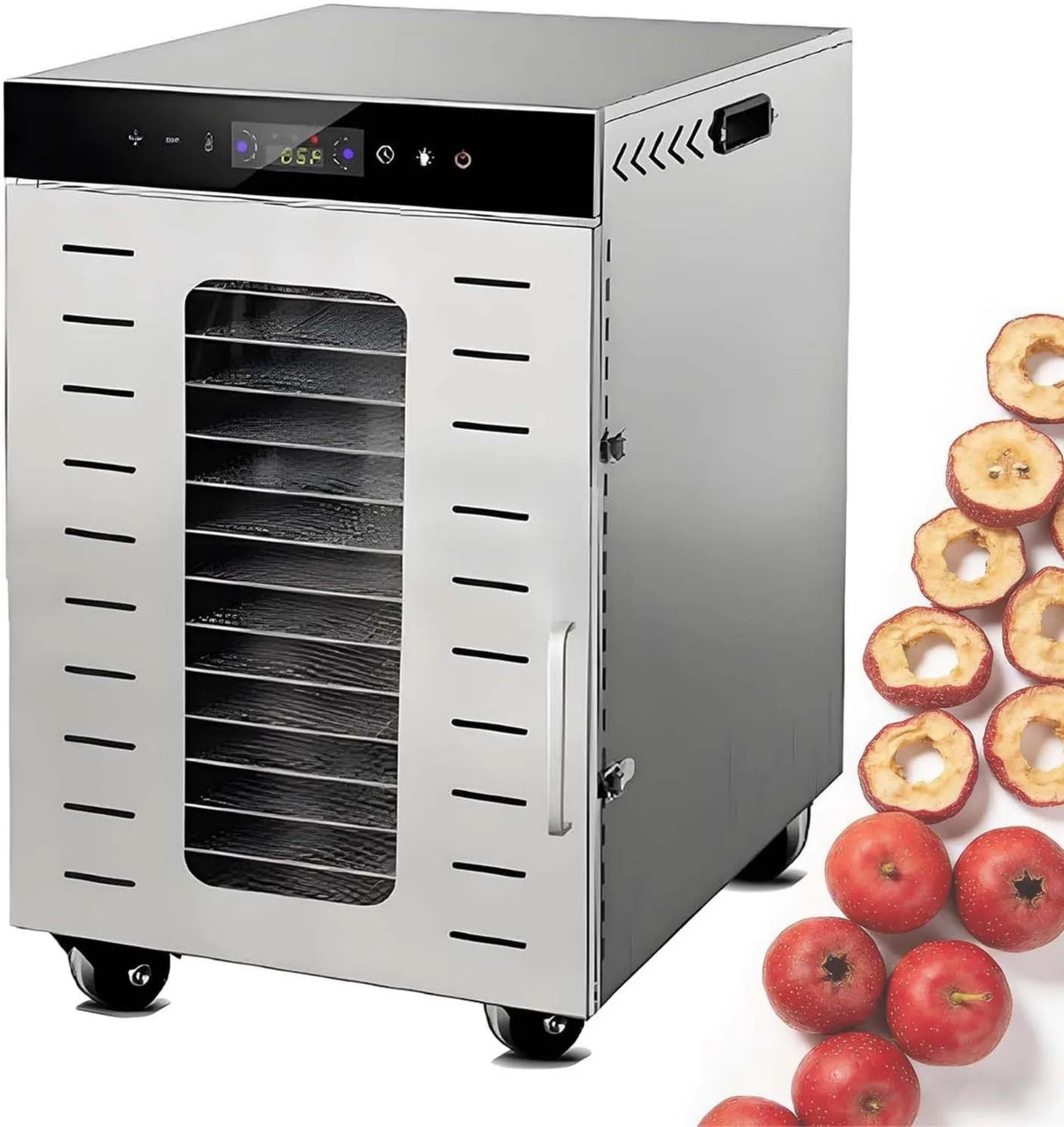 QFGain suszarka do żywności, 16 Płyty Automatyczne ArréT, Dehydrater 1600 W Żywności: Profesjonalne Pojemność 20 Płyty z Tactile Controls, SeChage Uniform 16Plates