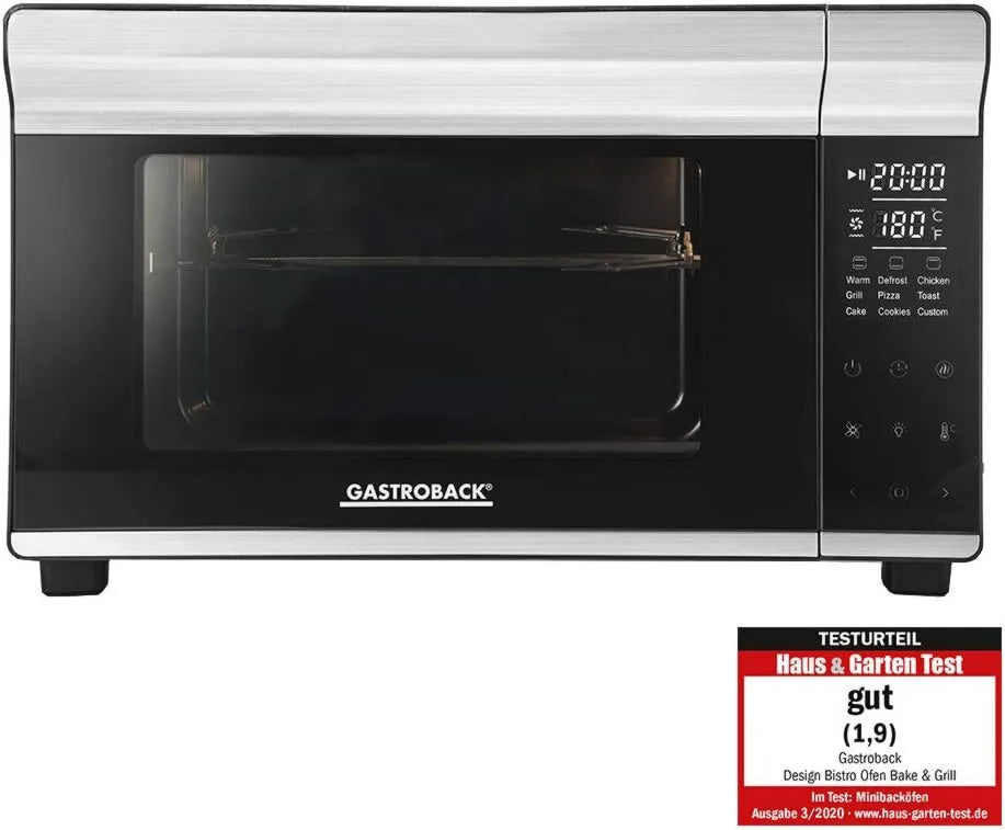 Piekarnik elektryczny, 30 cm, 1500 W, sterowanie dotykowe, funkcja grilla, GASTROBACK Mini piekarnik do pieczenia i grilla, mini piekarnik z obiegiem