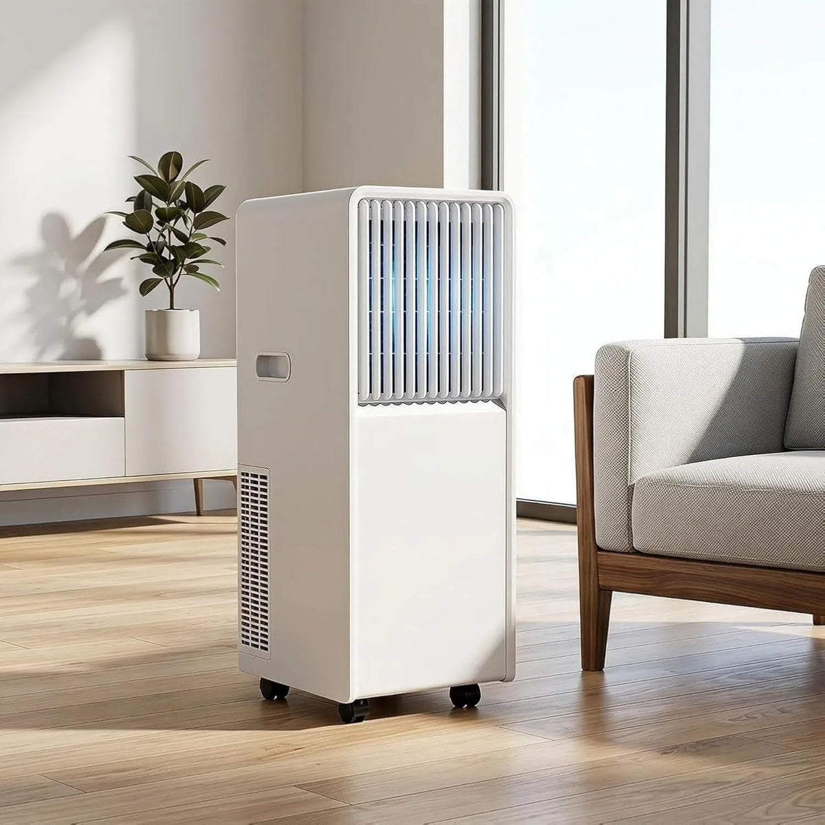 WOMGKDA klimatyzator przenośny, Urządzenie klimatyzacyjne BTU 3-in-1, Przenośne, Zestaw instalacyjny Łatwe okno do części do 51 m², 12000 3 w 1