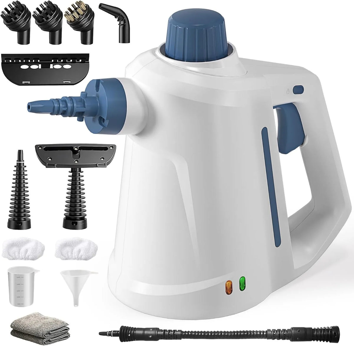 Traumheim myjka parowa, Czyszczenie parowe, 1500 W, duży zbiornik, zastosowanie na podłodze, kuchnia, samochód, okna i sofa, biały, Broom para 2 w 1 z podgrzewaczem 15 s