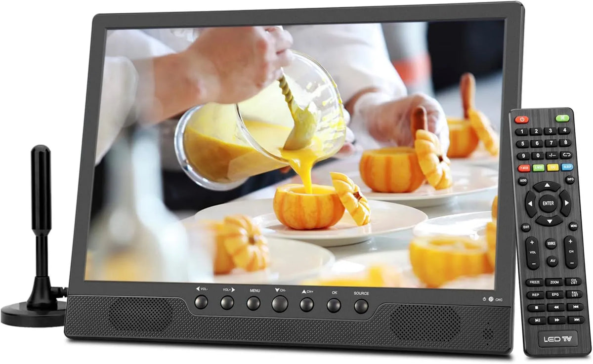 KCR, Smart TV, 14, 0 cali, TV, HDMI, USB, przenośne, DVB- T2, 0 Inches Freeview, wejście AV, port USB, wejście HDMI, zdalne sterowanie, akumulator DVB-T2