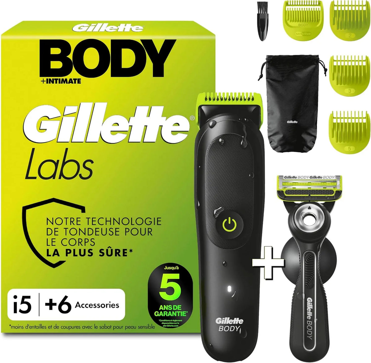 Gillette, Golenie, czarny, Labs Body + Intimate męski pudełko