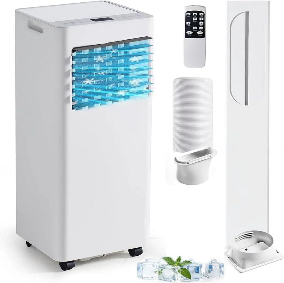 HUANQIN klimatyzator przenośny, 4 -in-1 24- godzinna Klimatyzator, licznik, ekran LED, agregat klimatyzacyjny, mobilna klimatyzator 9000 BTU 4-en-1