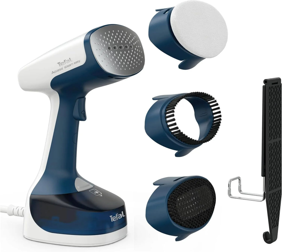 Tefal parownica do ubrań, DT7170 Wyposażenie wyposażenie, 1400 W, duży zbiornik, para, dostęp para Easy Szczotka parowa, czas ogrzewania 15 sekund, 2, 6 m
