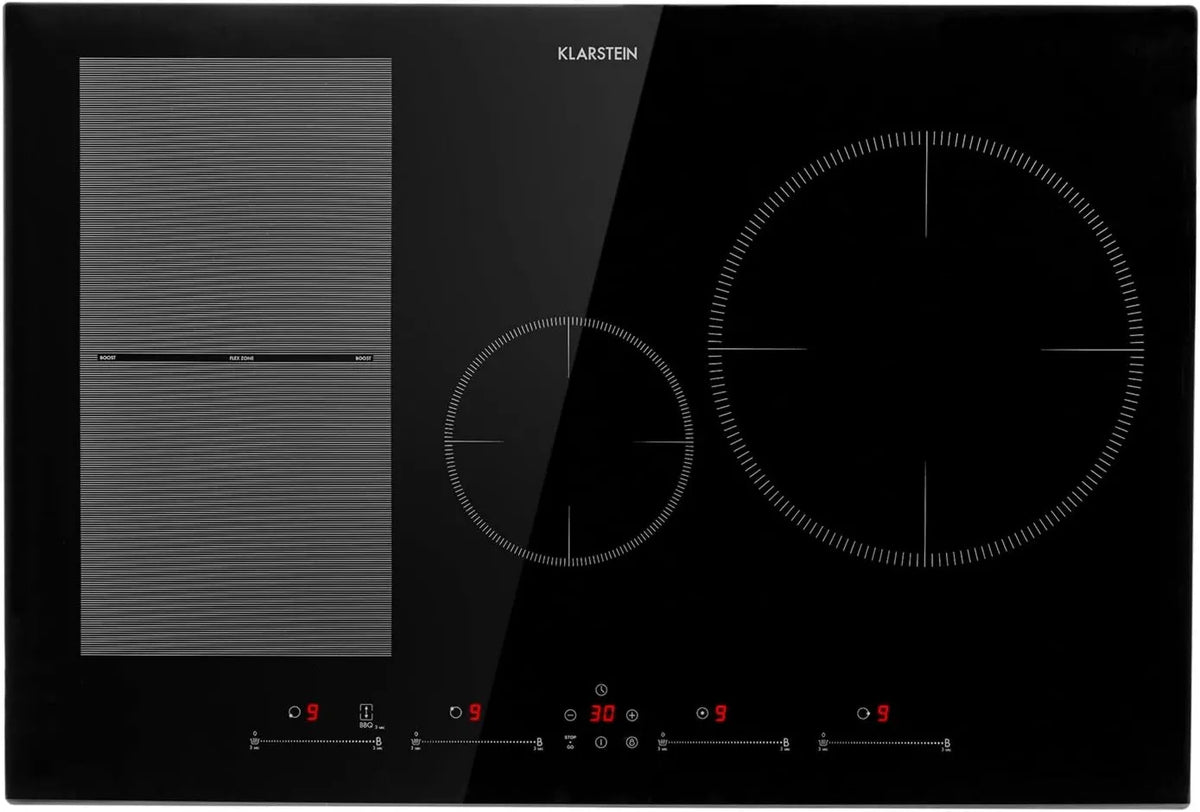KLARSTEIN płyta grzewcza, Płyta indukcyjna, 4 pola grzewcze, 7500 W, stół indukcyjny do gotowania, dotyk, możliwość wbudowania w 4 światła, sterowanie dotykiem