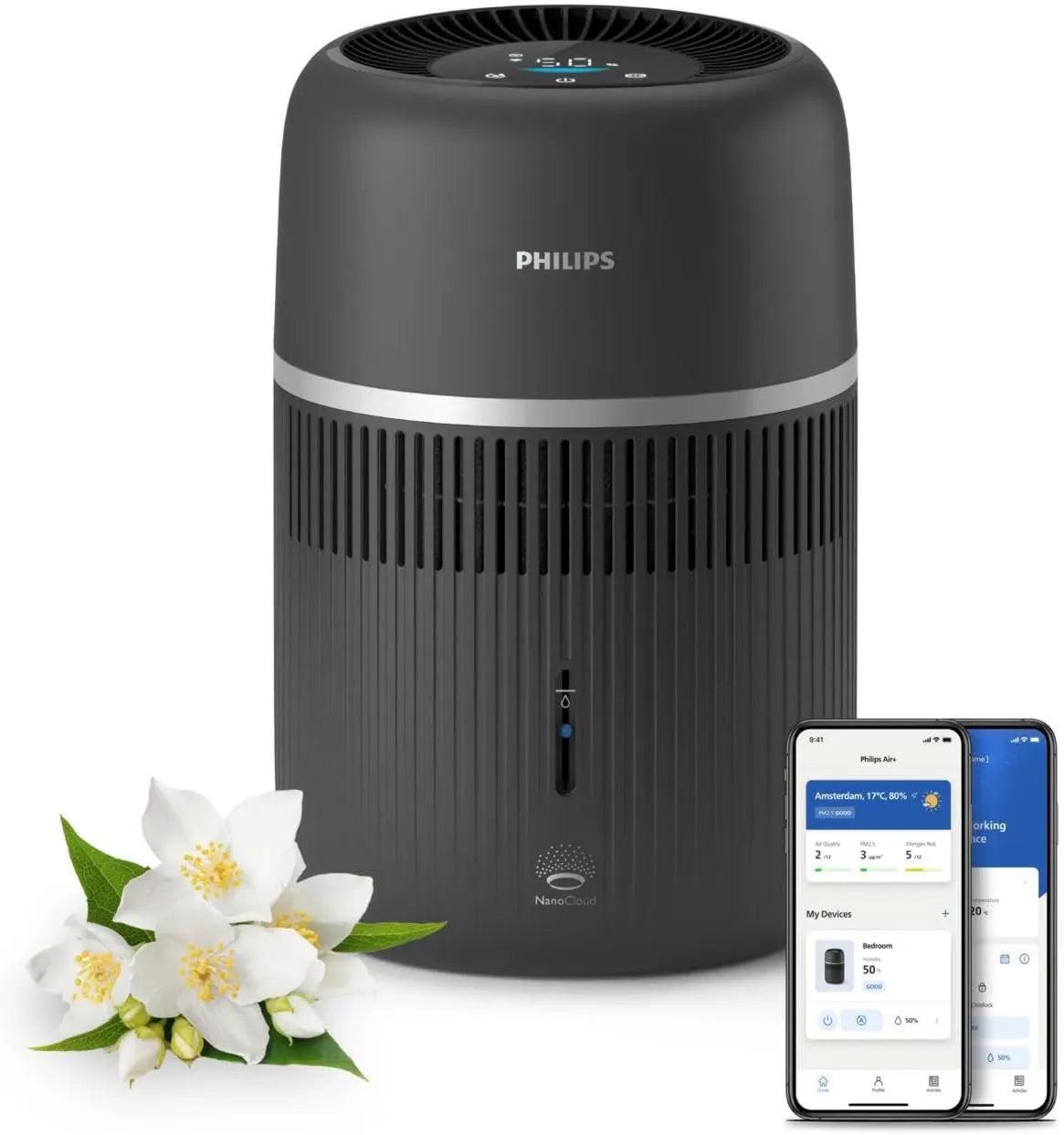 PHILIPS osuszacz powietrza, HU4210 Zwilżacz, 3, 5 l, 300 ml / h, zegar, czarny