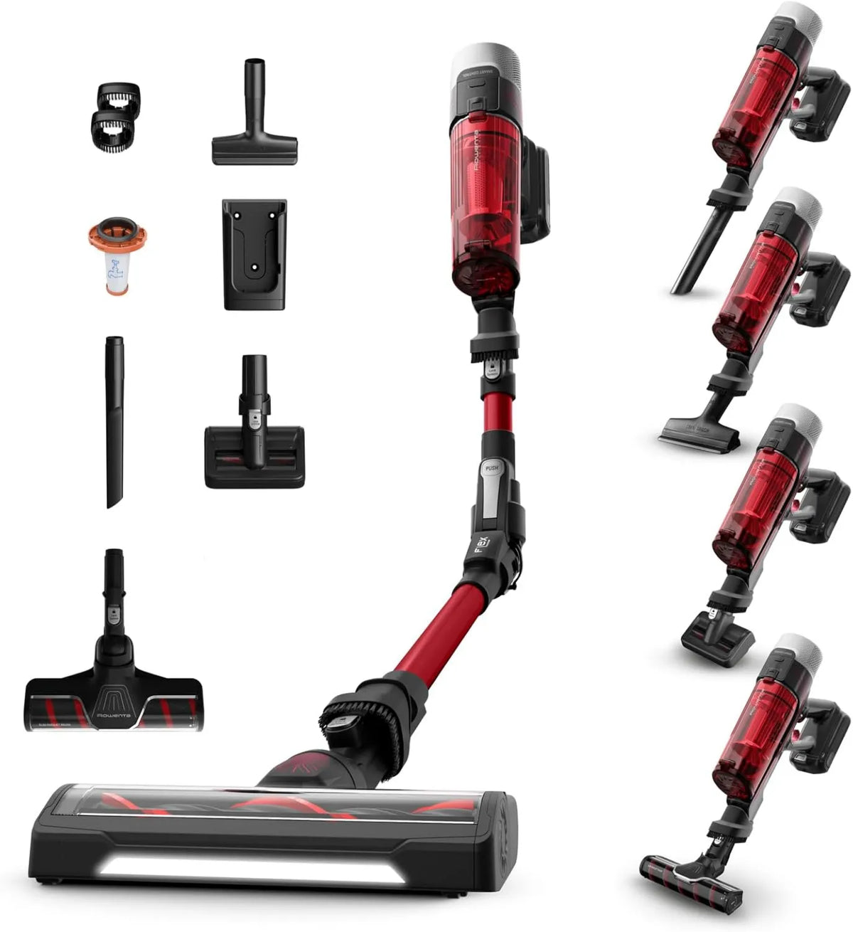 Rowenta odkurzacz pionowy, 1- 1 kg Odkurzacz, 45 minut autonomii, X- Force Flex 9, Elastyczna rurka 1-1 kg