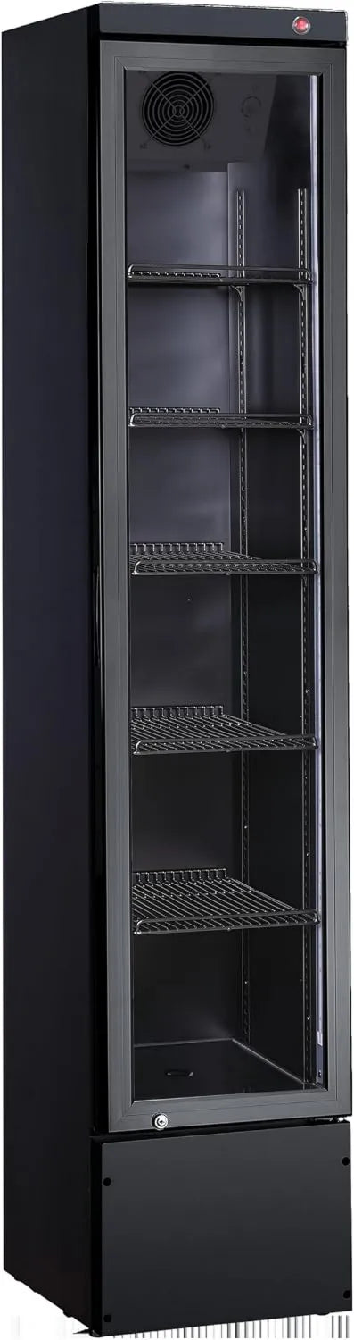 METRO Professional minilodówka, METRO profesjonalny Lodówka, 166 l, 47, 5 x 39 x 188 cm, klasa energetyczna E, METRO GSC2133B-NC, oświetlenie LED, szkło, czarny, 5 półki regulowane, drzwi wyposażone