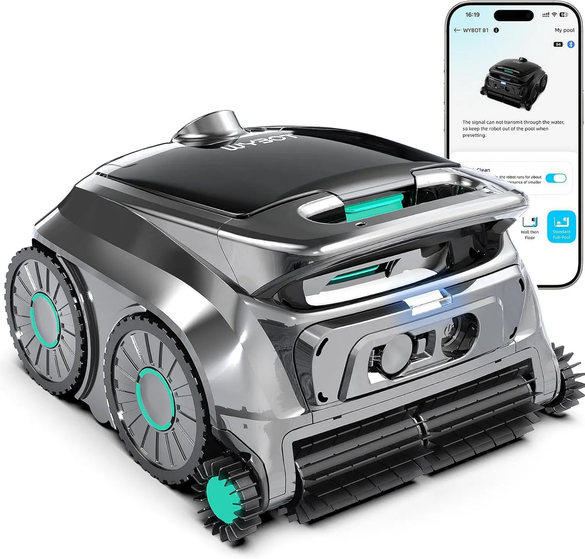 WYBOT, OS600 Robot, robot czyszczący basen, bezprzewodowy, zielony, do basenów wewnętrznych i out- of- sol