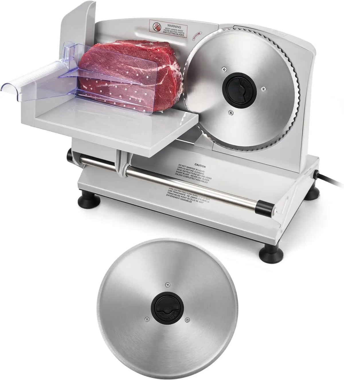 VEVOR krajalnica, dla Saucisson Chleb mięso Charcuterie, Elektryczny Slicer 150 W, Jamming Slicer z 170 mm Slicing Blade, Grubość