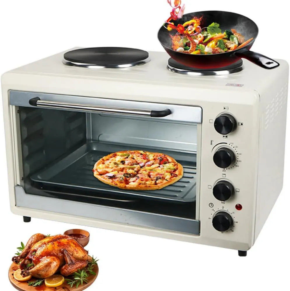 Piekarnik elektryczny, 2000W, timer, regulacja ustawień, funkcja grilla, Mini piekarnik 56L, regulowana temperatura i timer