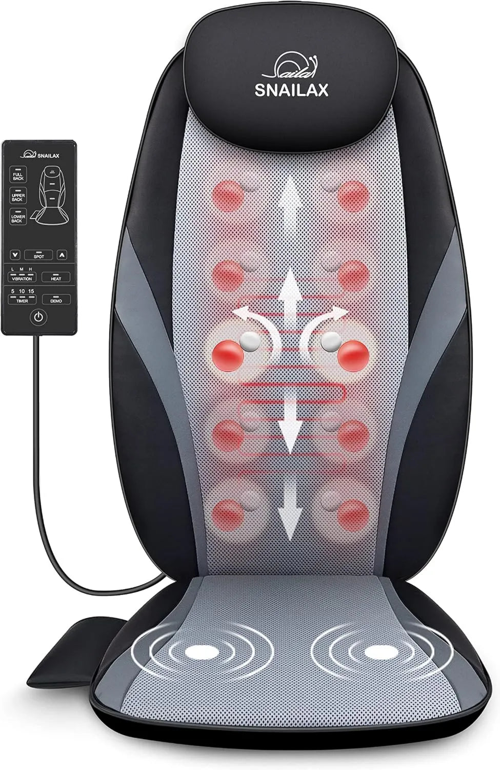 Snailax, Shiatsu Massant Seat wyposażony w ogrzewanie i wibracje d 'Assisi