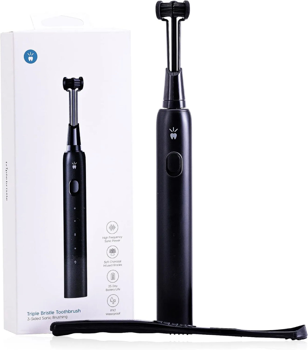 Triple Bristle, Szczotka, IP65, 4 tryby, drewno, zatwierdzone, Max