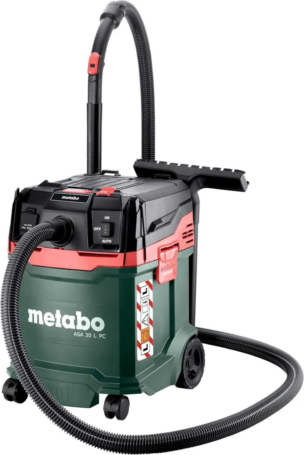 Metabo odkurzacz, 5,5 m, odkurzacz uniwersalny ASA 30 L PC, Odkurzacz do pracy na mokro i sucho z wbudowanym systemem czyszczenia filtra
