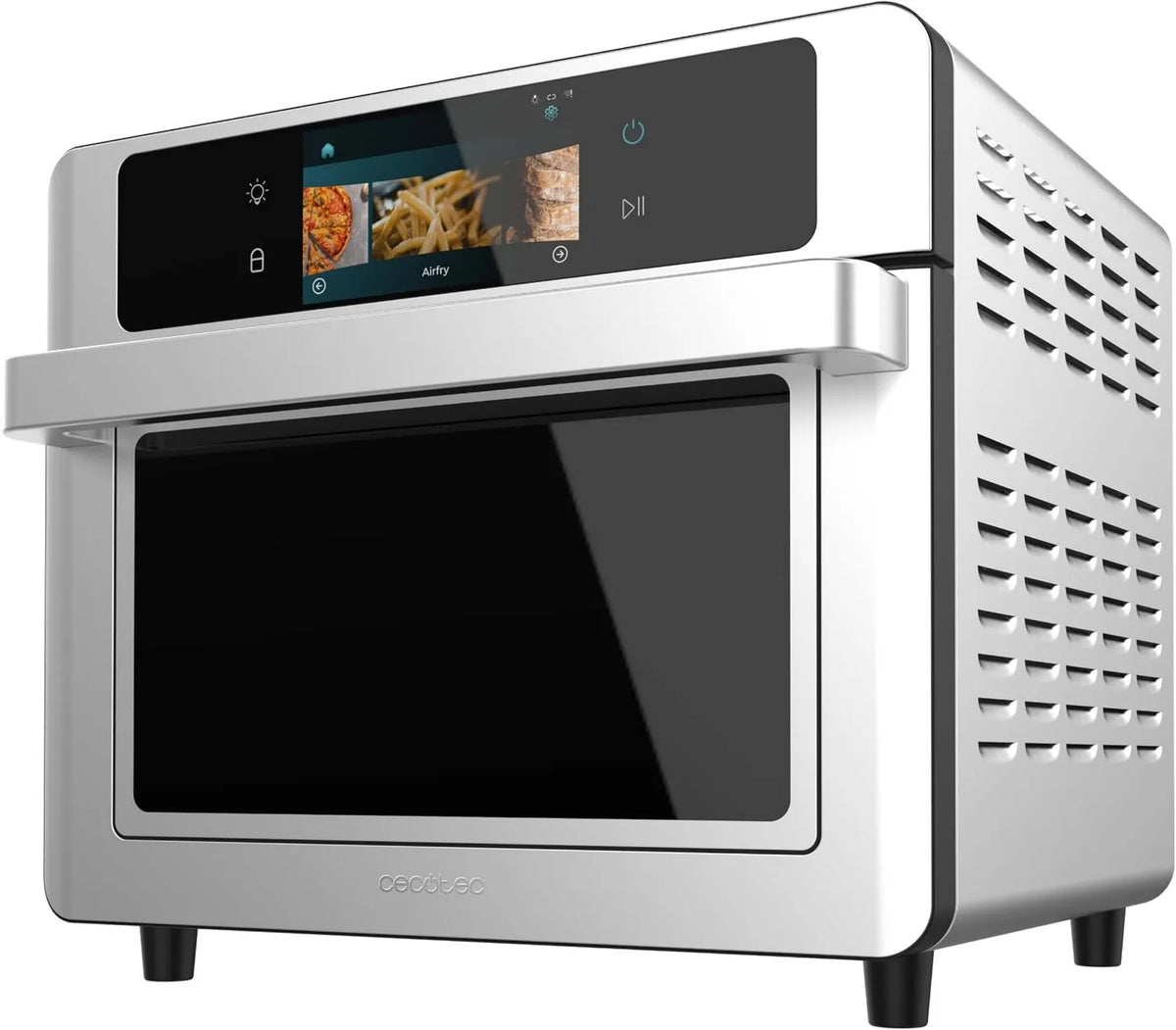 Cecotec frytkownica beztłuszczowa, Elektryczny piekarnik, 30 l, 1700 W, dotyk, grill, 10 tryby, Air Fryper 30 l Piec i Fry 3000 dotykowy stal Connected. 1700 W