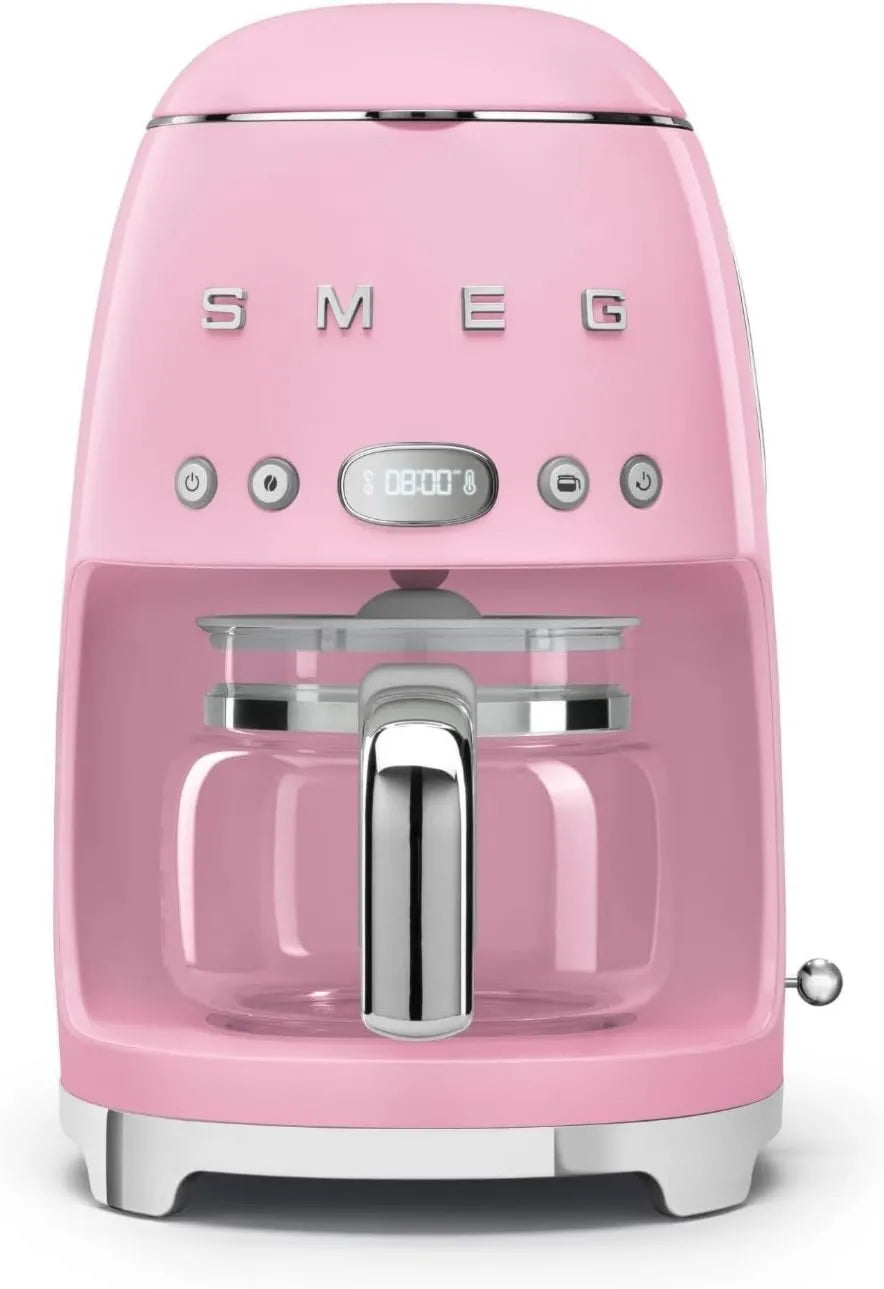 Smeg, DCF02PKEU Caf maszyna, Filtr, Elektryczna ekspres do kawy, 1050 W, 12 Cups, Hot Hold, 2 poziomów, Szkło