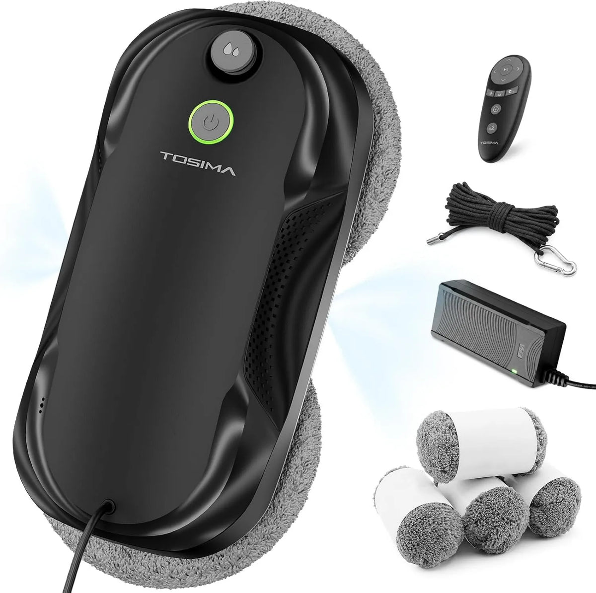 Tosima robot sprzątający, Odkurzacz do robota, Czystsze, czarne, W5 robot do mycia okien 6400Pa