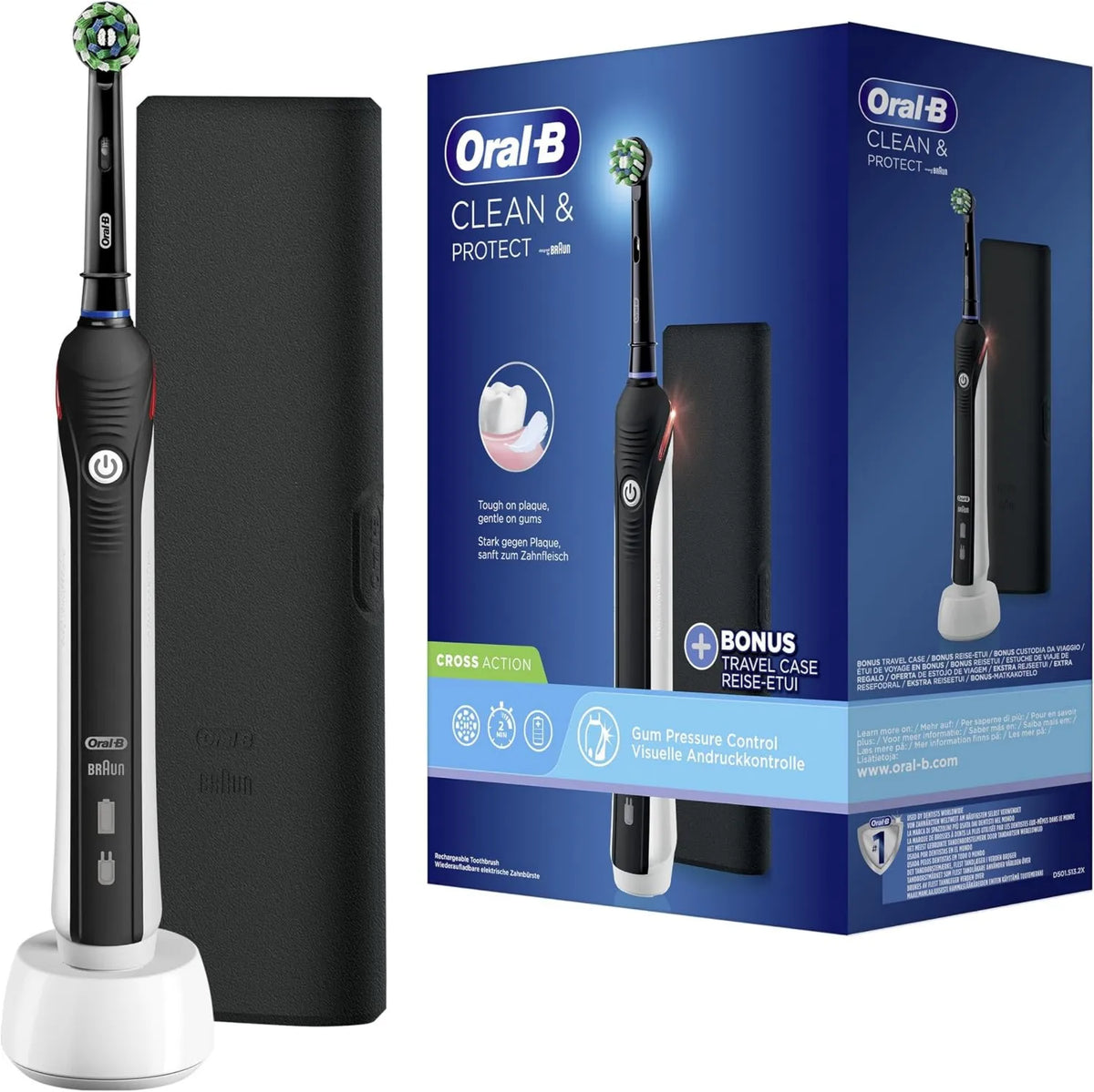 Oral-B, Braun Oral- B Czystość i Chroń Czarne Edition wyposażone w Reise- Etui