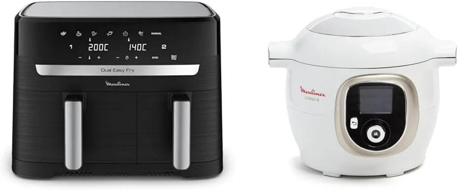 Moulinex frytkownica beztłuszczowa, EZ901820 CE85CA10, 8, 3 l, podwójna niezbędna stal nierdzewna, 150 zintegrowanych przepisów