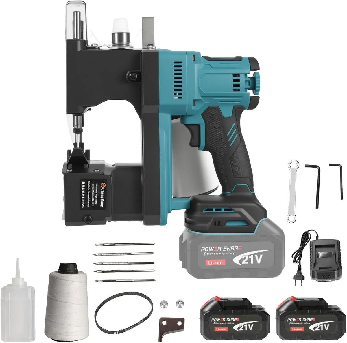 Eznaobo, Maszyna do szycia Makita, przenośna, elektryczna maszyna do szycia, 18 V, 10 mm, 11 mm, bezprzewodowa, do baterii Makita 18 V