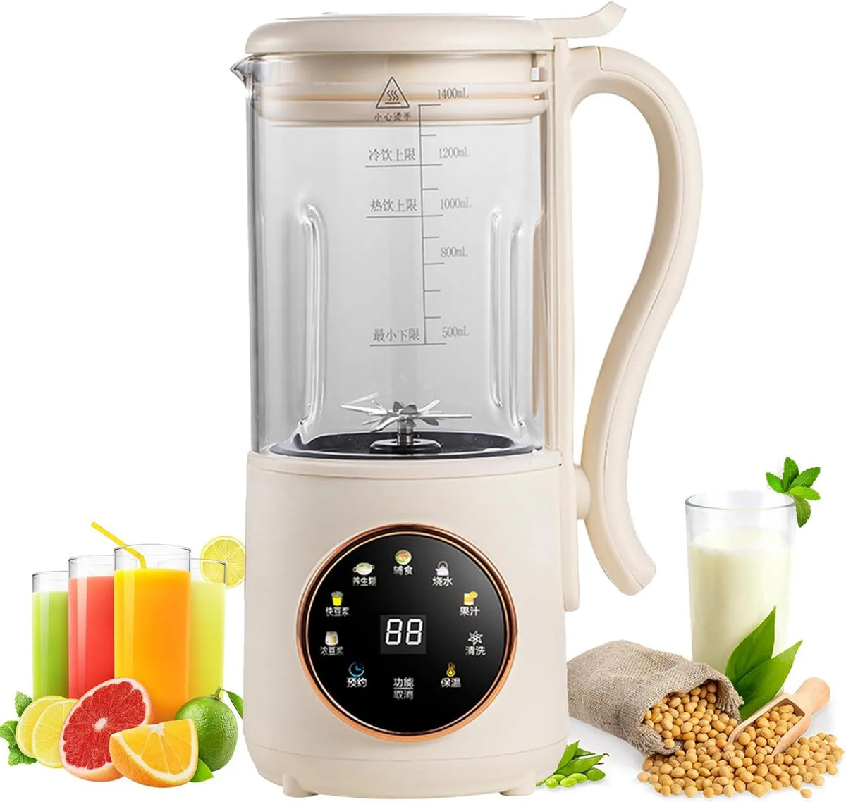 Generic spieniacz do mleka, Maszyna do mleka, maszyna do mleka roślinnego i mleka orzechowego, 1400 Ml