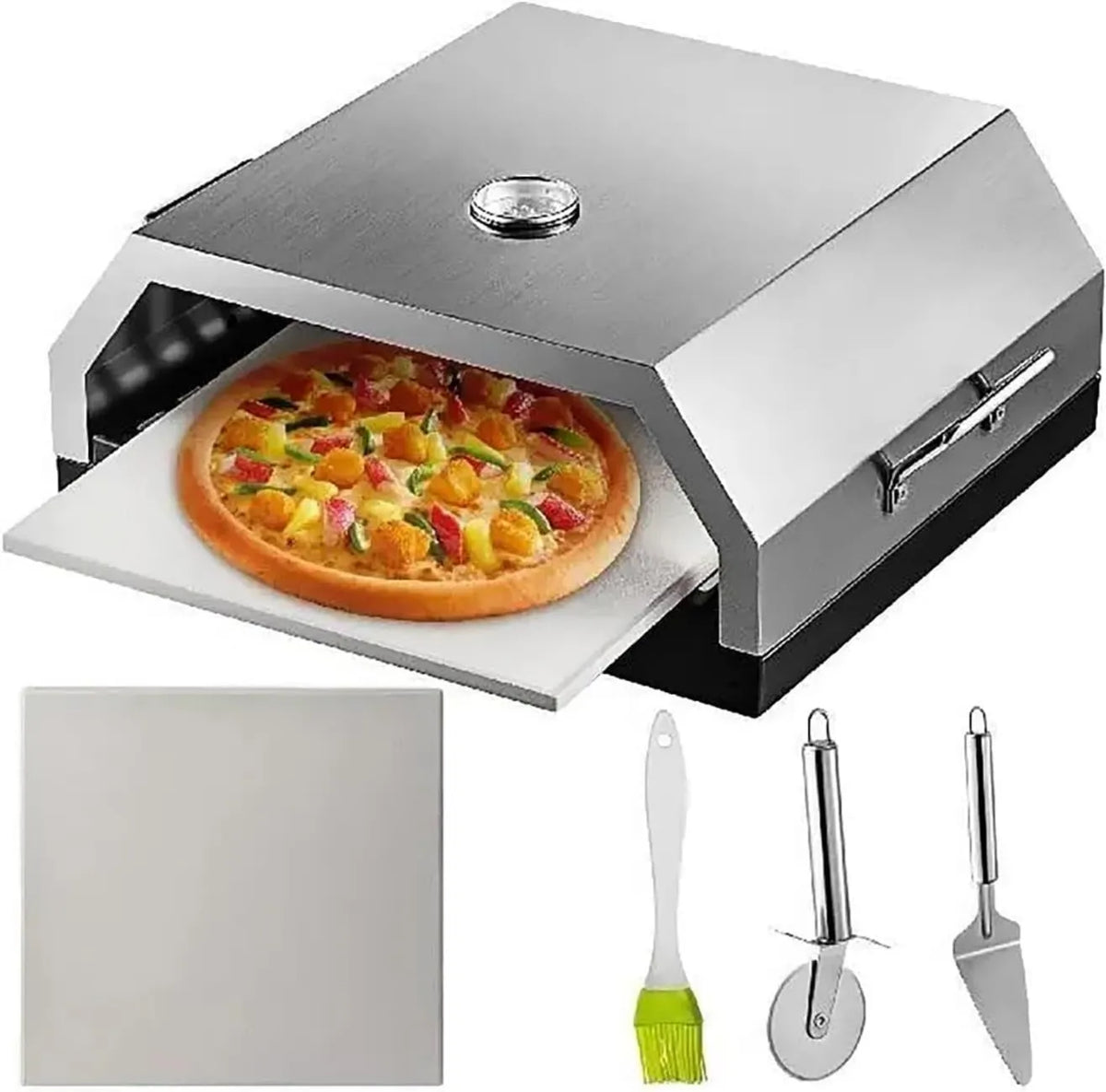ZJGFCB, Elektryczny piekarnik do pizzy, przenośny, ze stali nierdzewnej